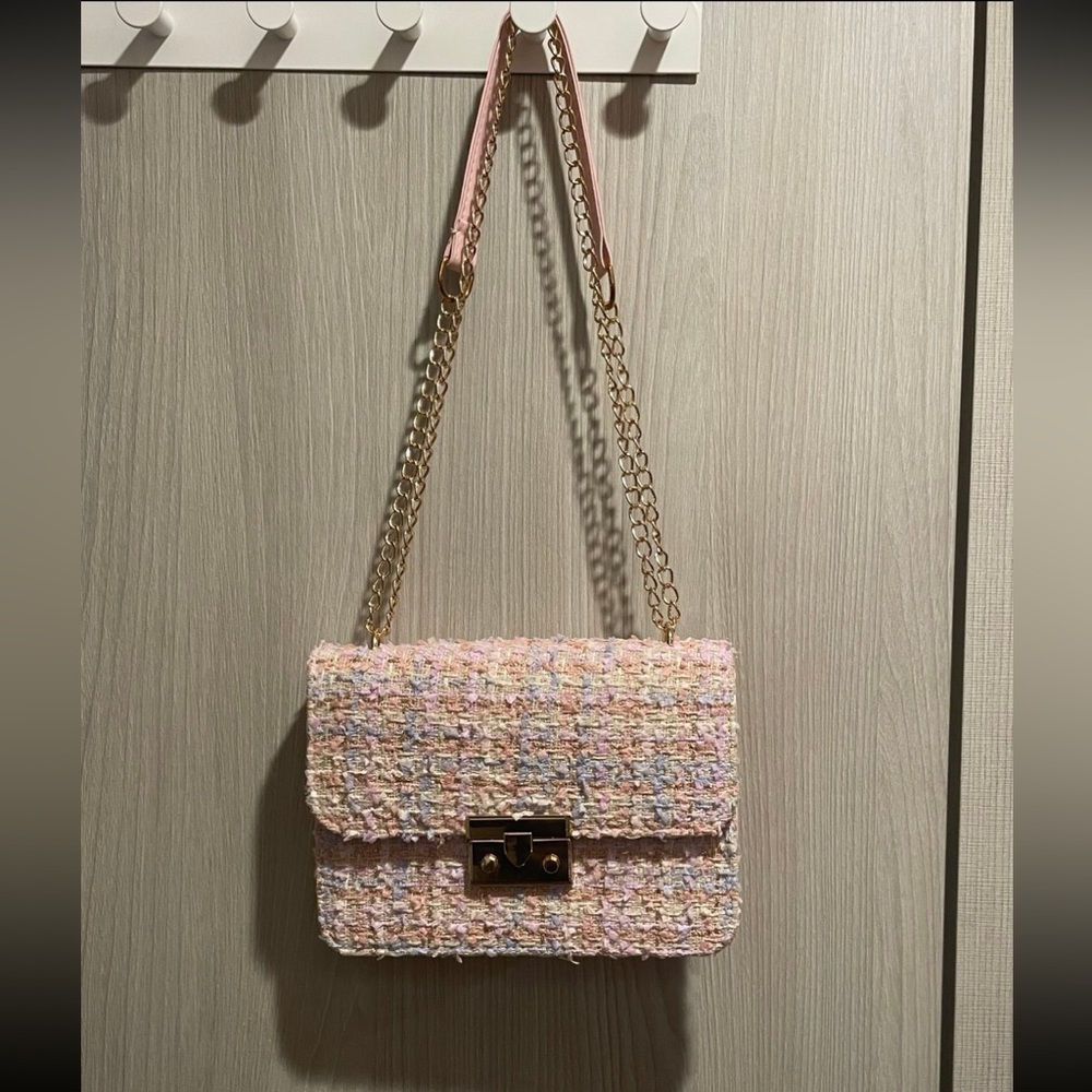 Pink Tweed Bag